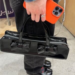 Authentic Comme des Garcons Black Patent Leather Tote